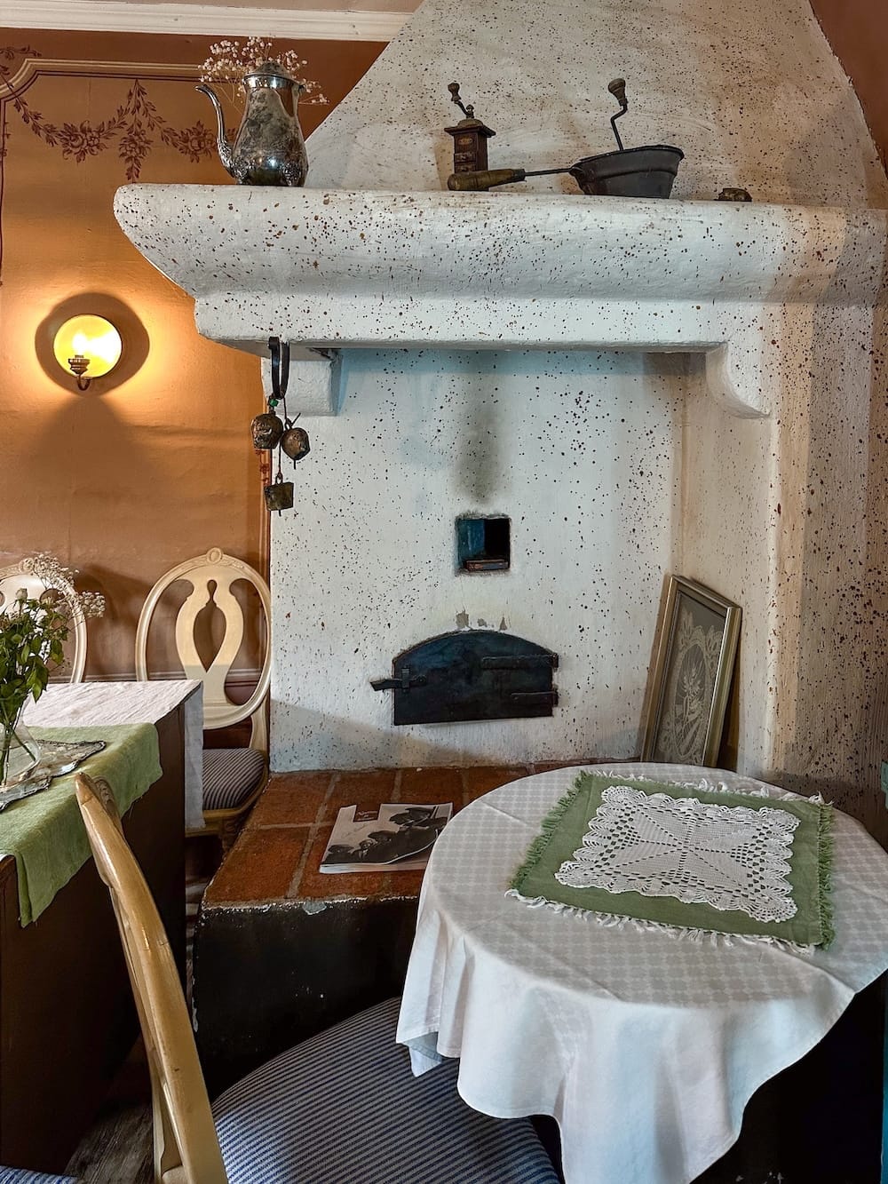 Inside the crowded cafe at the Pharmacy House and Qwensel Museum in Turku